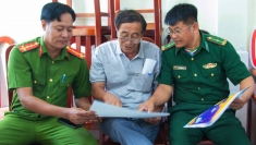 在安江山海乡开展防范和打击IUU捕捞宣传活动