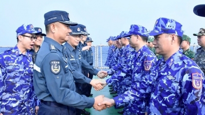 越中海警完成2026年首次北部湾划界附近海域联合巡逻