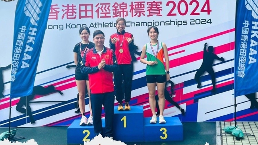 越南田径队在中国香港田径锦标赛上夺得三枚金牌