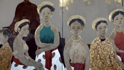 荷兰商人举行越南知名画家的画作展览会