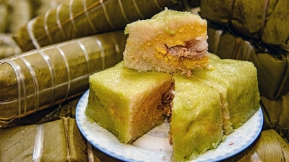 越南粽子和韩国泡菜一起吃很好吃!