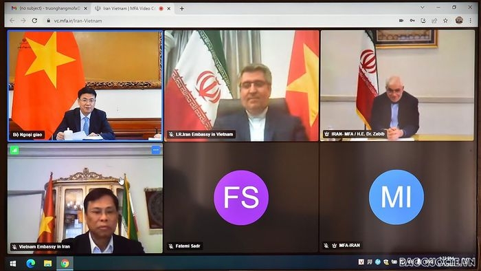 越南外交部副部长范光孝与伊朗外交部部长助理扎比卜以视频方式共同主持第七次越伊外交部政治磋商。