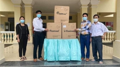 向柬埔寨戈公省捐赠7500个口罩