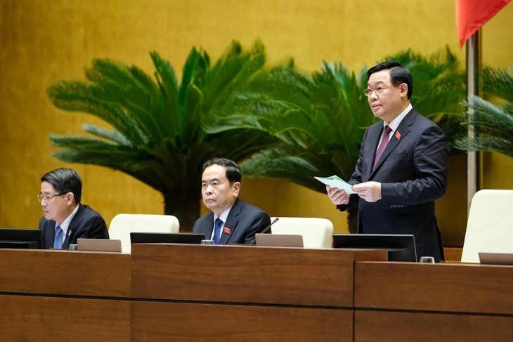 越南国会主席王庭惠在会上发表总结性讲话。
