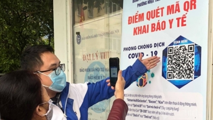 越南首都河内要求所有人员进出单位或办公场所需扫描二维码