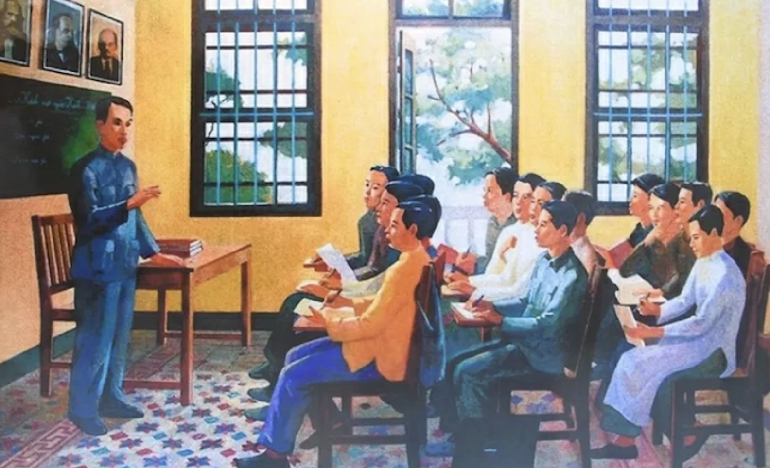 阮爱国领袖于1926-1927年间在中国广州为越南革命干部开办政治训练班。