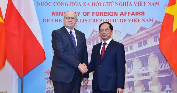 越南外交部部长裴青山与波兰外交部部长兹比格涅夫·劳。
