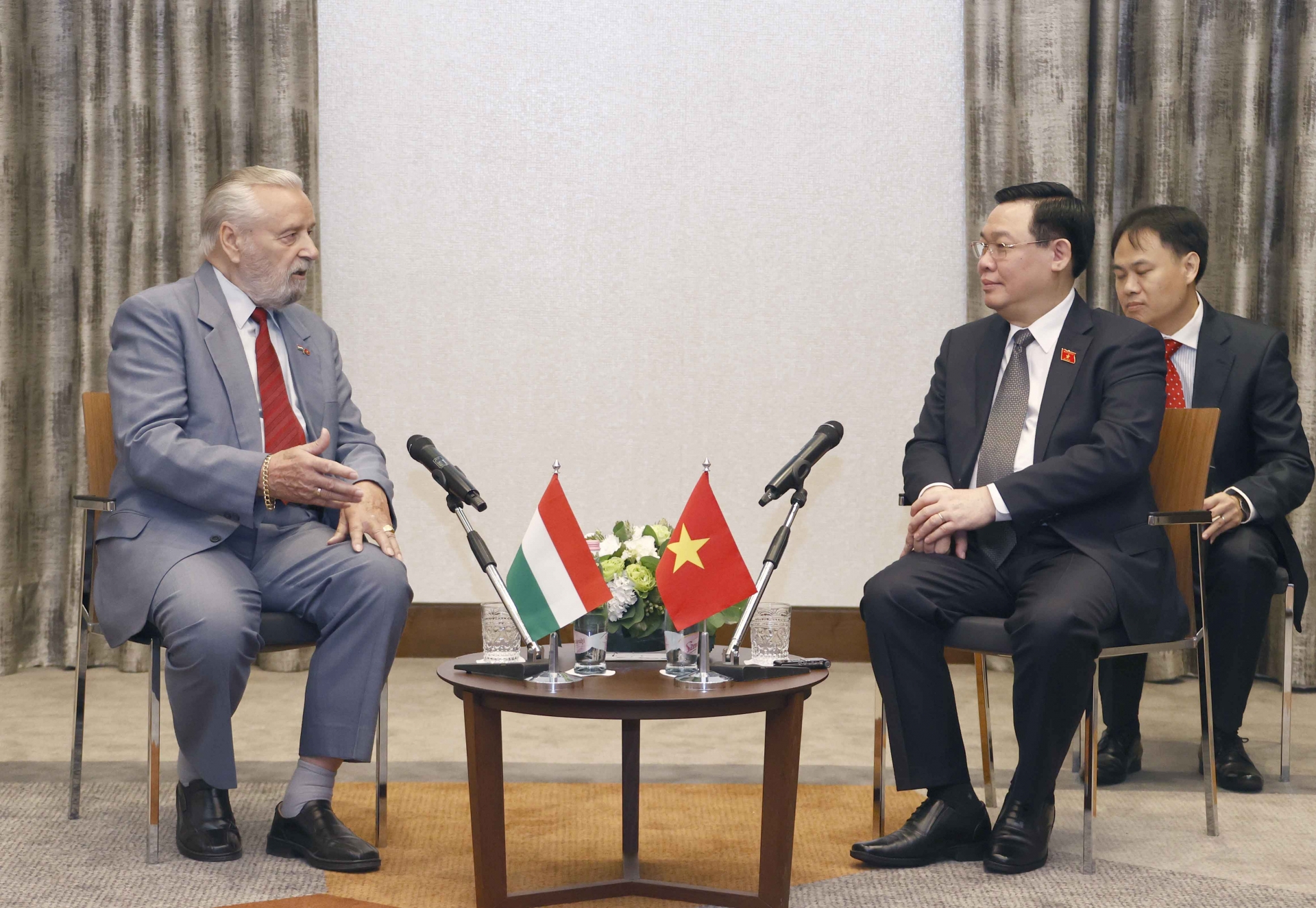 越南国会主席王廷惠与匈牙利-越南友好协会领导举行会晤。