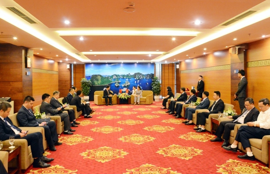 广宁省领导礼节性拜会越中陆地边界联合委员会代表团