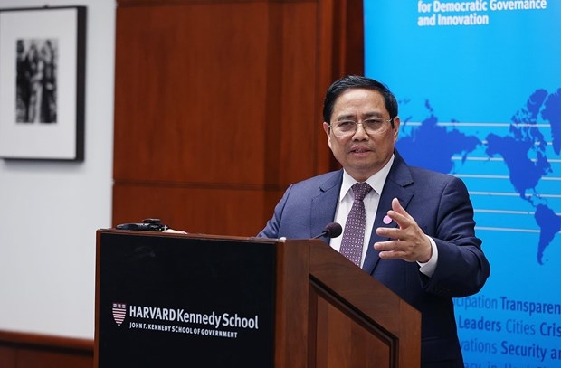越南政府总理范明政访问美国哈佛大学并发表讲话