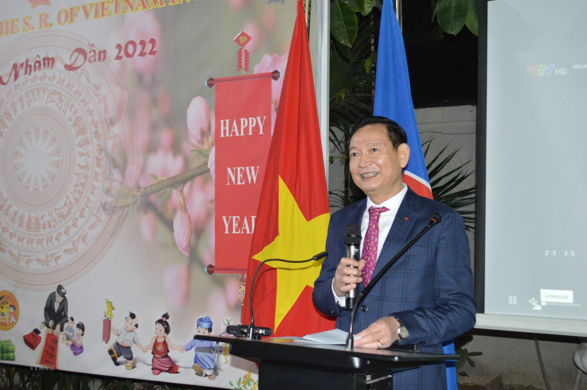 越南驻埃及大使陈成功在迎春活动上发言