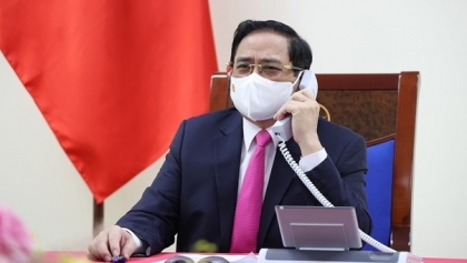 越南政府总理范明政首次与日本首相菅义伟通电话