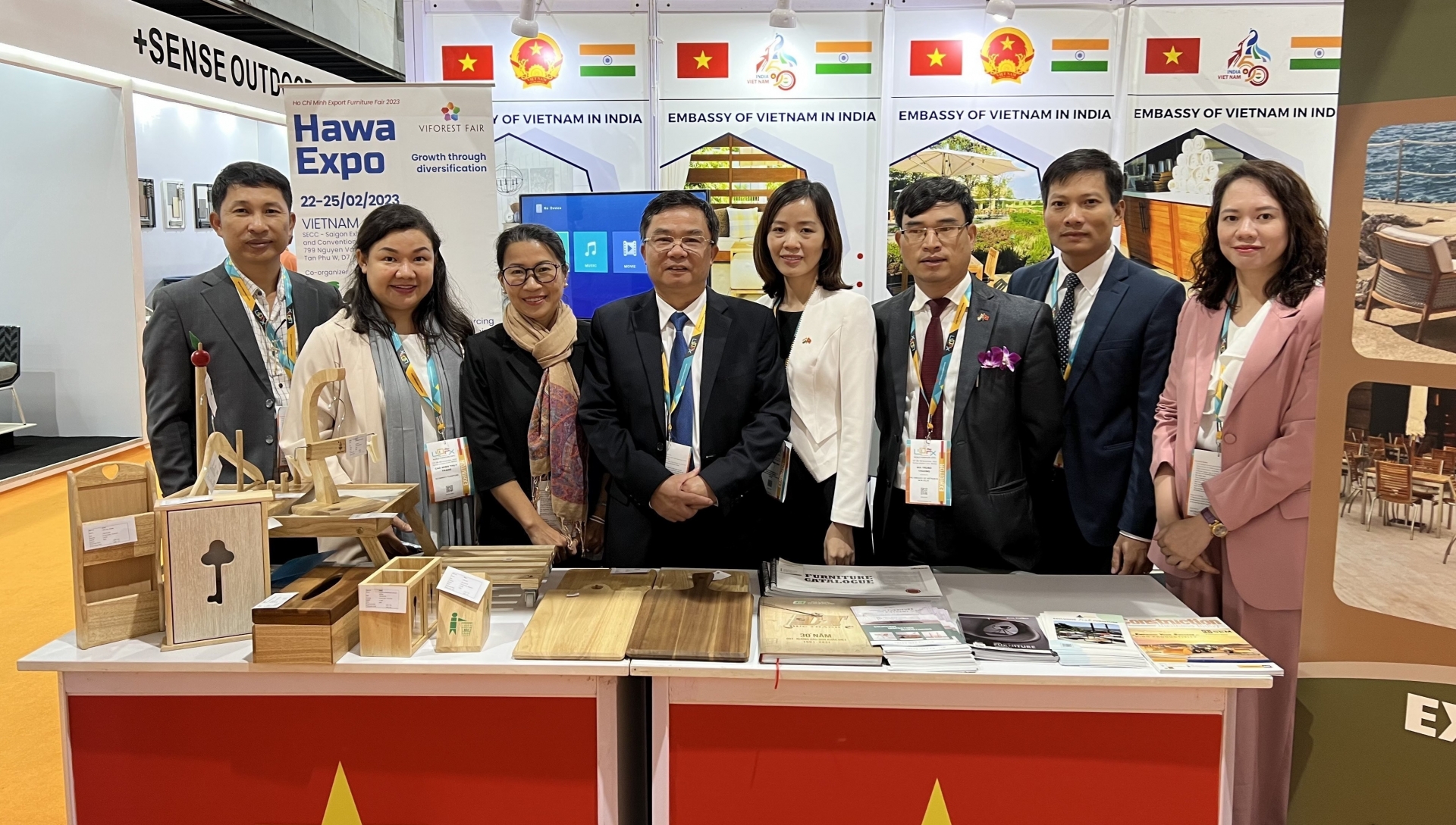 在2022年11月印度国际家具博览会 (WOFX)上的越南展位。
