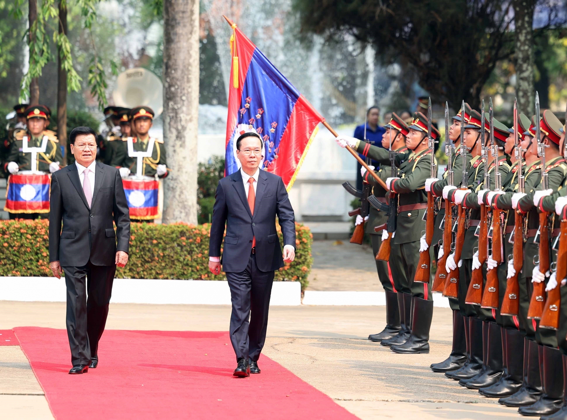 越南国家主席武文赏欢迎仪式。