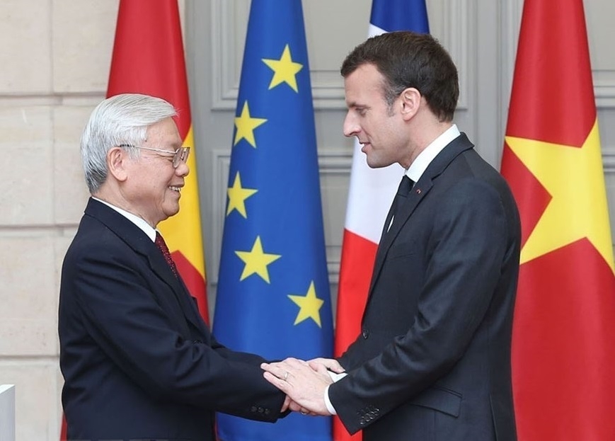 越共中央总书记阮富仲于2018年3月25日至27日对法国进行正式访问期间
