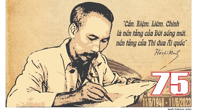 发布纪念胡志明主席发出爱国竞赛号召75周年系列宣传海报