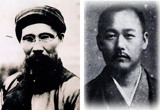 爱国志士潘佩珠和日本医生浅羽佐喜太郎。
