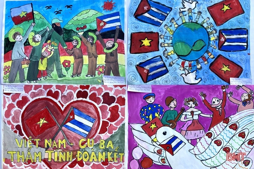 鸿岭市社儿童的丰富多彩的图画。（图：河静省报）
