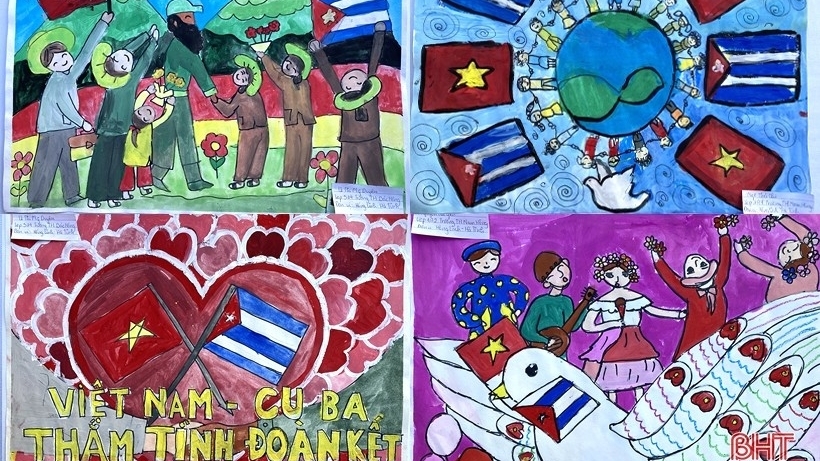 越南儿童积极响应越南-古巴绘画比赛