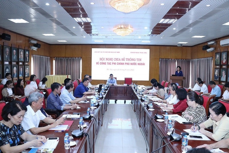 阮氏黄云女士对越南友好组织联合会为人民团体及组织举行外国非政府工作信息交换会议的建议给予高度评价。（图：秋河）