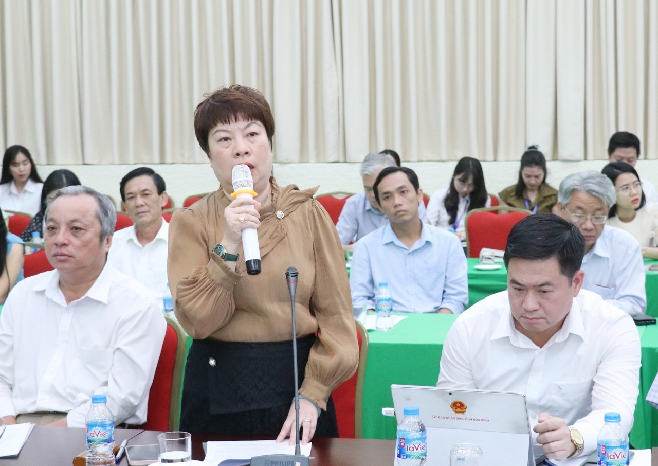 岘港市外务厅副厅长阮翠英女士在会上发言。（图：秋河）