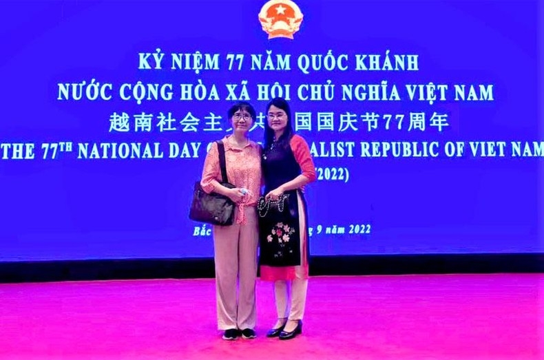 王枫女士在北京出席庆祝越南国庆的活动。