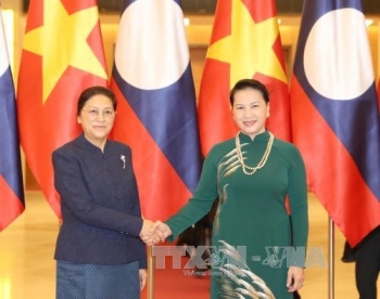 老挝国会主席巴妮•雅陶都圆满结束对越南的正式友好访问