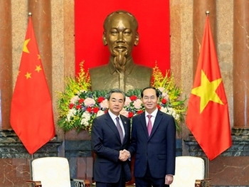 国家主席陈大光与政府副总理范平明分别会见中国外交部长王毅