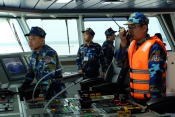 越中开展2018年首次北部湾共同渔区海上联合检查行动