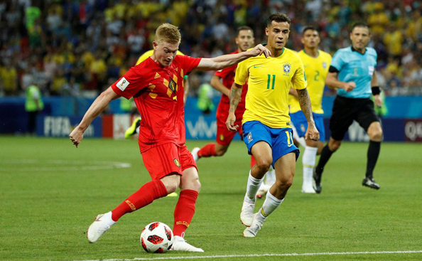 比利时队2-1击败巴西队 挺进半决赛