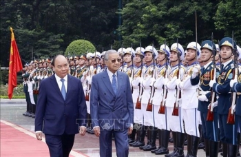 越南政府总理阮春福与马来西亚总理马哈蒂尔举行会谈