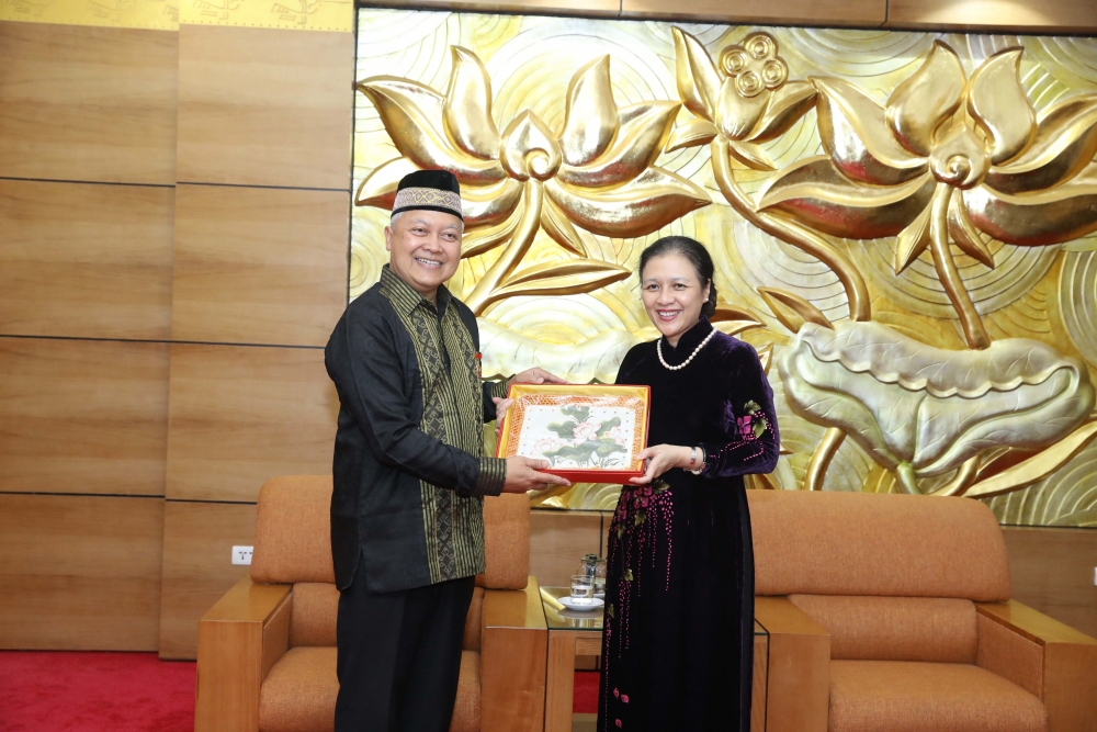 向印尼驻越大使授予“致力于各民族和平友谊纪念章”