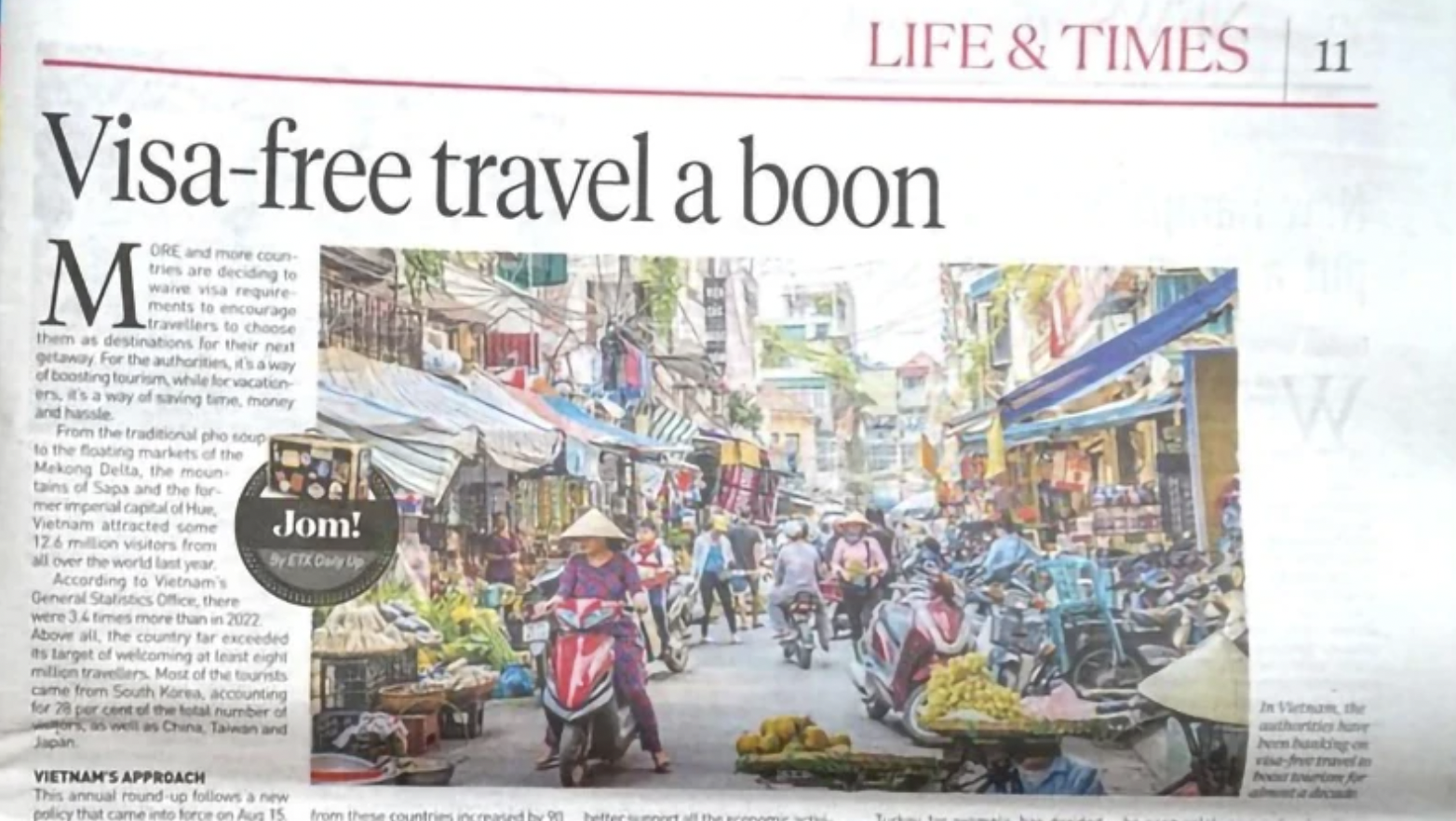 马来西亚媒体盛赞越南旅游签证免签政策的吸引力。