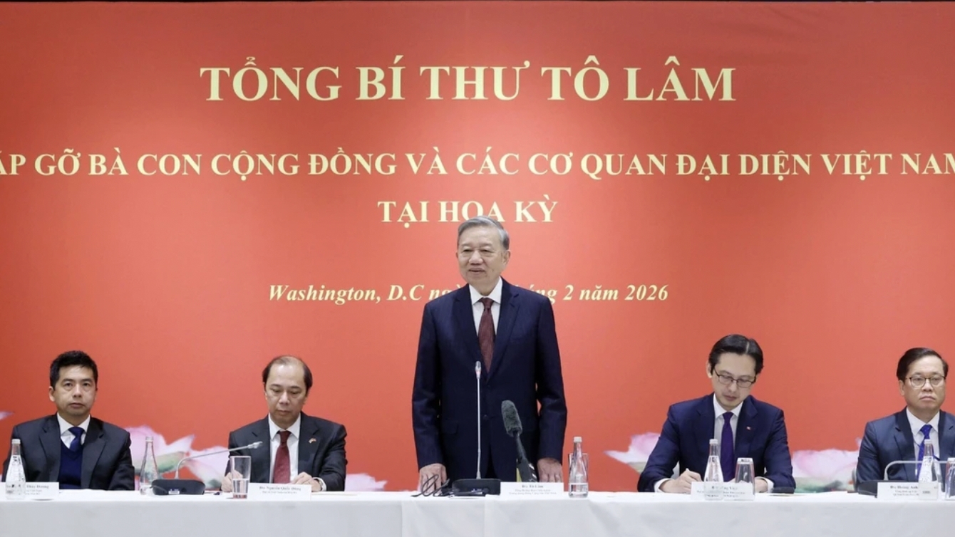 苏林总书记会见旅美越南人社群及越南驻美代表机构