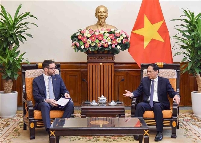 越南外交部长裴青山会见大不列颠及北爱尔兰联合王国驻越南大使伊恩·弗鲁。