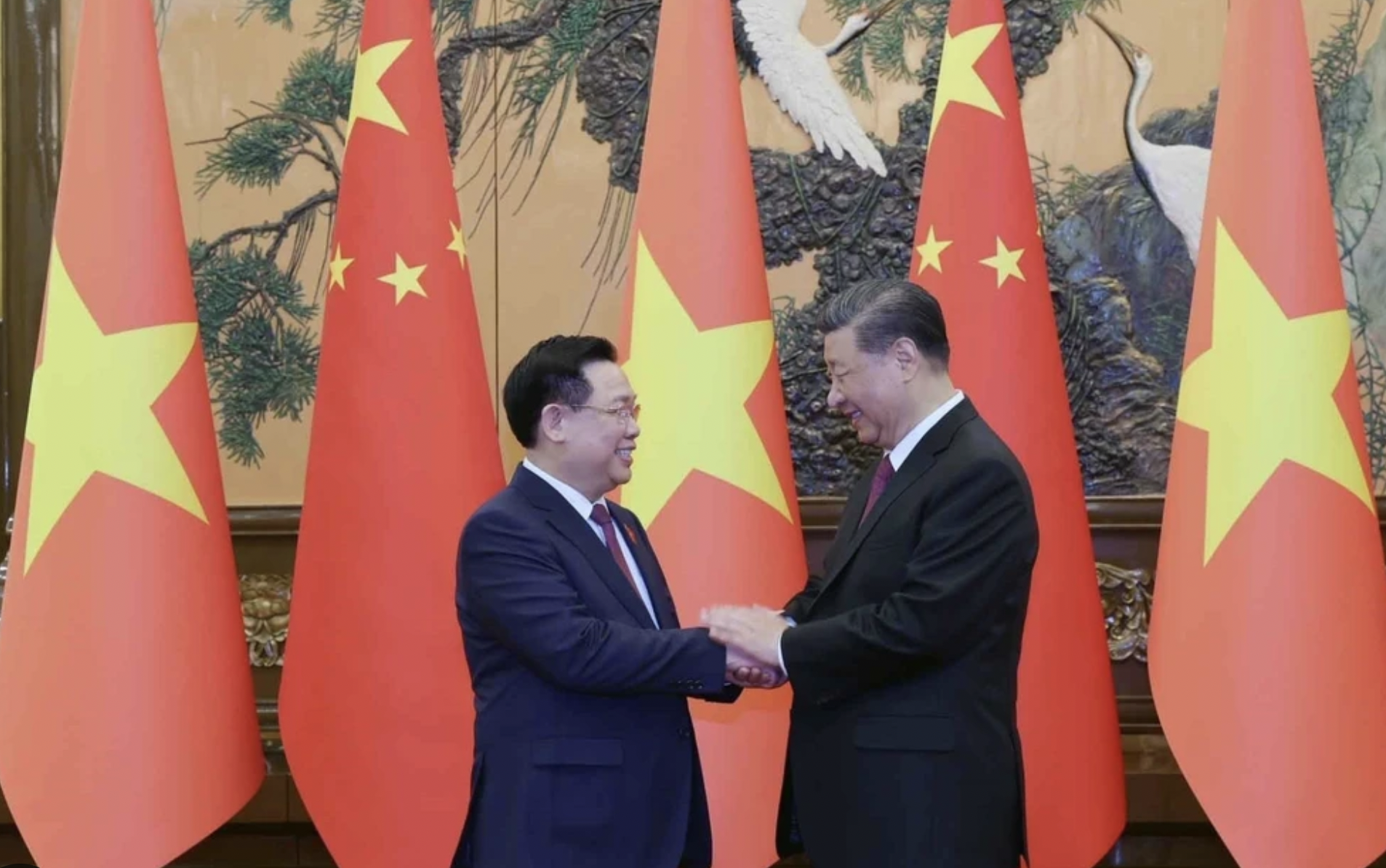 越南国会主席王廷惠会见中共中央总书记、中国国家主席习近平。