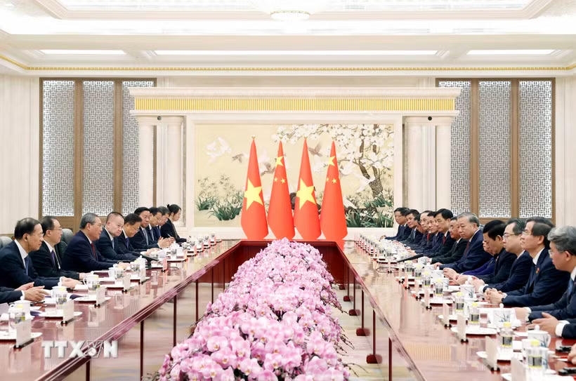 会见现场。图自越通社 会见现场。图自越通社