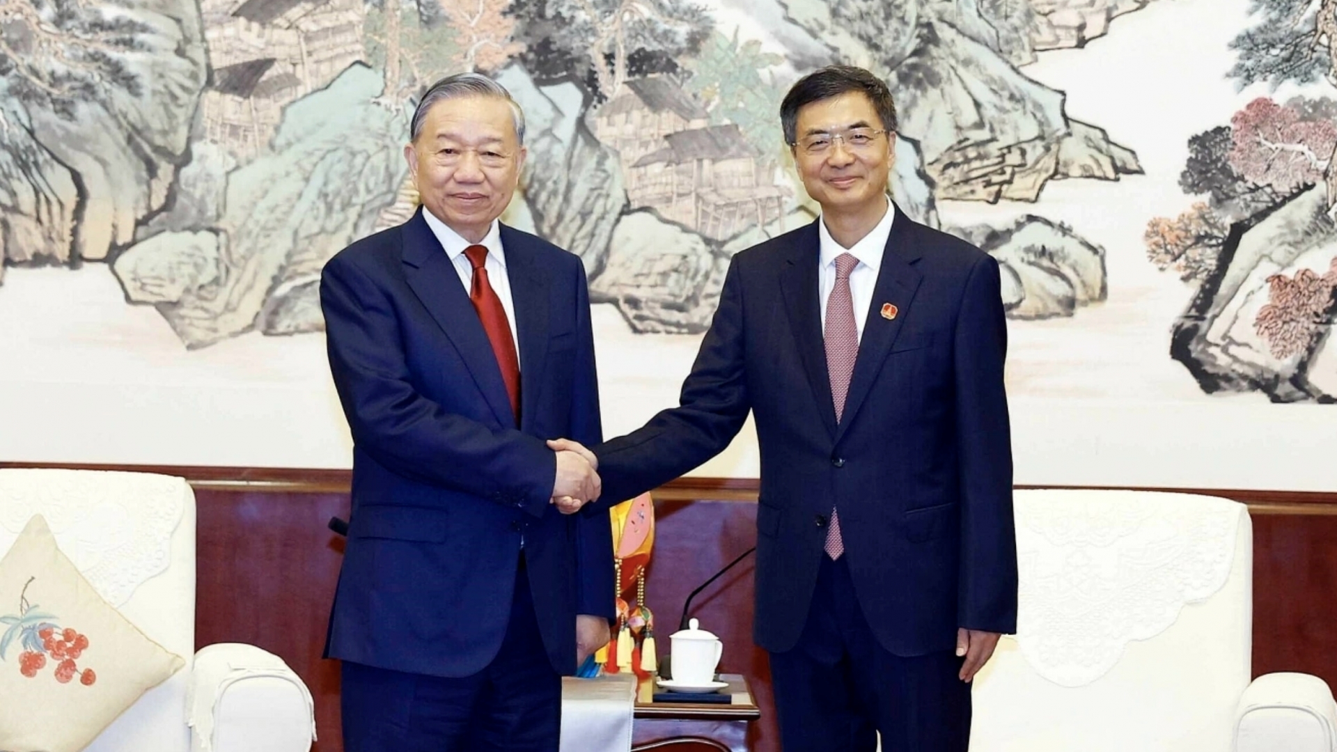 越共中央总书记、国家主席苏林会见中国广西壮族自治区党委书记陈刚