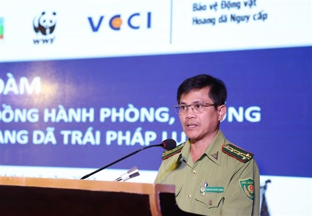 得乐省林检分局长阮国兴先生发表讲话。