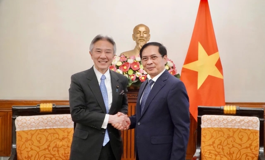 越南外交部长裴青山4月29日在河内会见了来越南访问的日本文部科学大臣森山雅人。