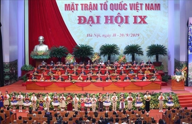 第九次（任期2019-2024年）越南祖国阵线全国代表大会开幕式在河内国家会议中心举行。（照片：越通社）