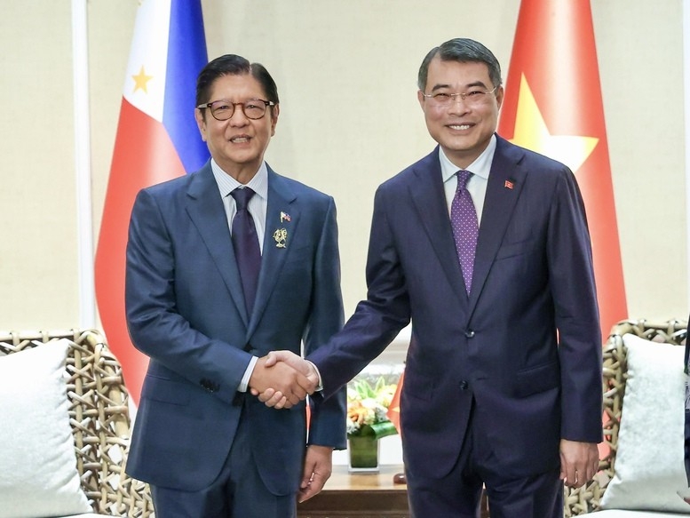 政府总理黎明兴会见菲律宾总统费迪南德·罗穆亚尔德斯·马科斯。（照片：VGP/日北）