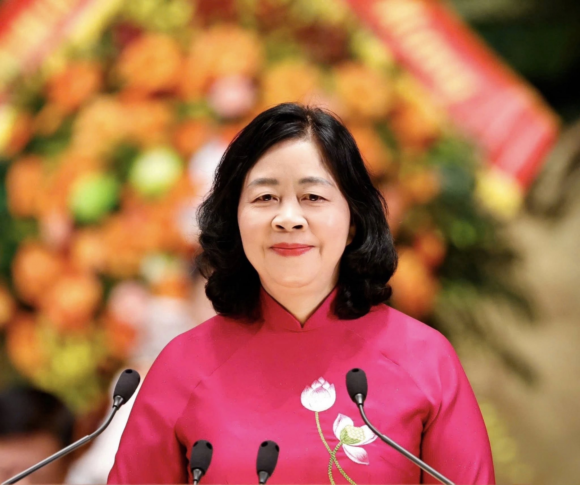 政治局委员、中央书记处书记、越南祖国阵线中央委员会主席裴氏明怀。(照片:越南祖国阵线) 政治局委员、中央书记处书记、越南祖国阵线中央委员会主席裴氏明怀。(照片:越南祖国阵线)