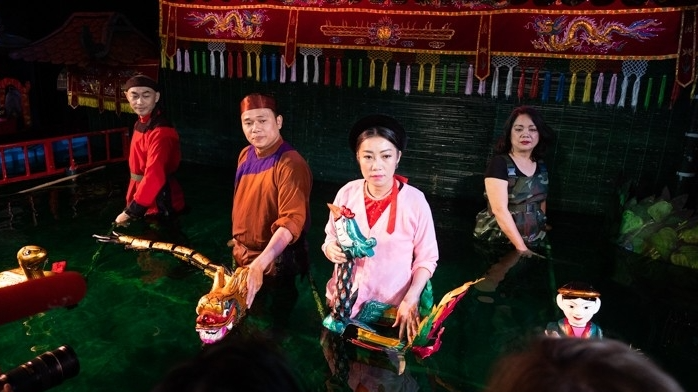越南水上木偶艺术给俄罗斯观众留下深刻的印象。