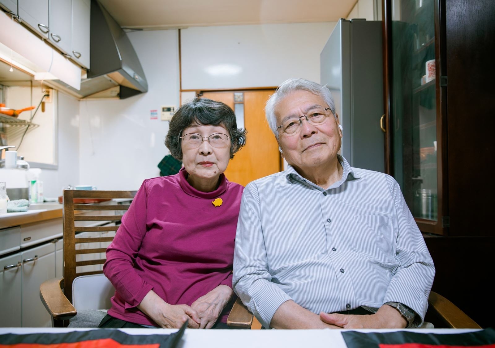 中村梧郎记者和妻子在私宅。