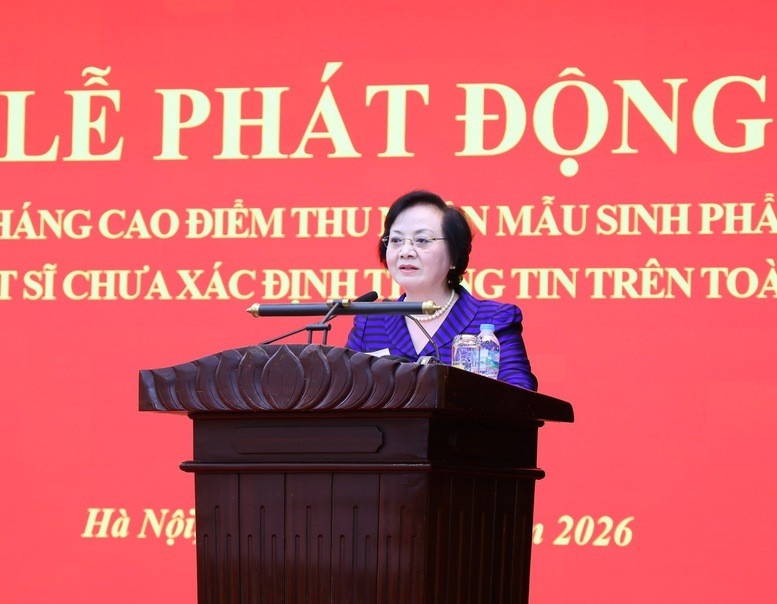 政府副总理范氏青茶在启动仪式上发表讲话。（图：VGP/秋江）