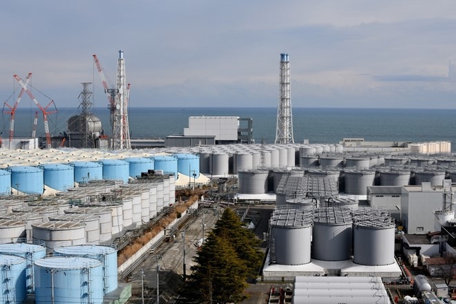 福岛第一核电站核污水储水箱。