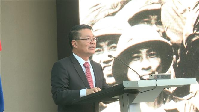 越南驻古巴大使黎青松在庆典上发表讲话。