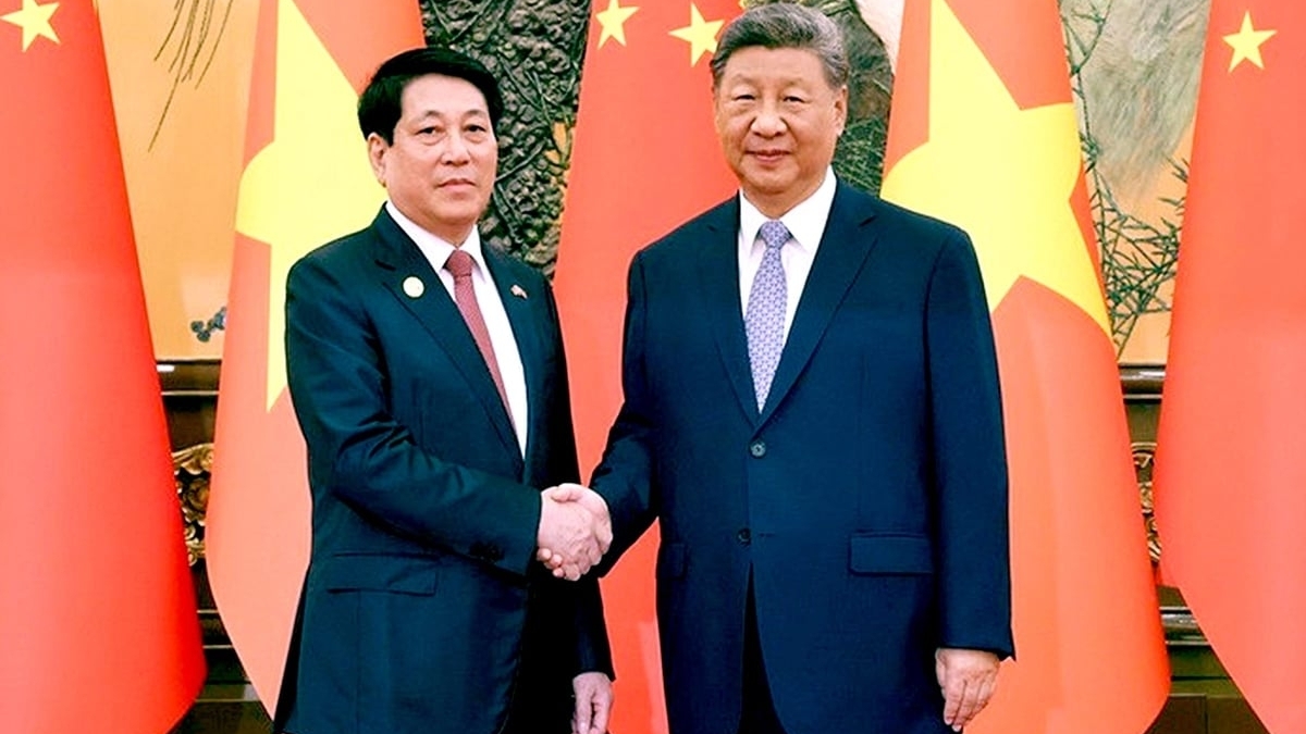 越南国家主席梁强同中共中央总书记、国家主席习近平举行会谈