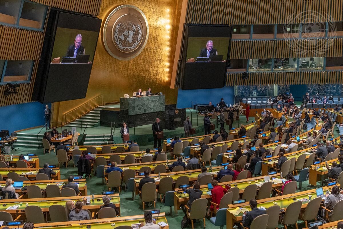 选举出14个联合国人权理事会新成员大会的全景。图自UN